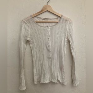 Shop Doen pointelle henley, size small